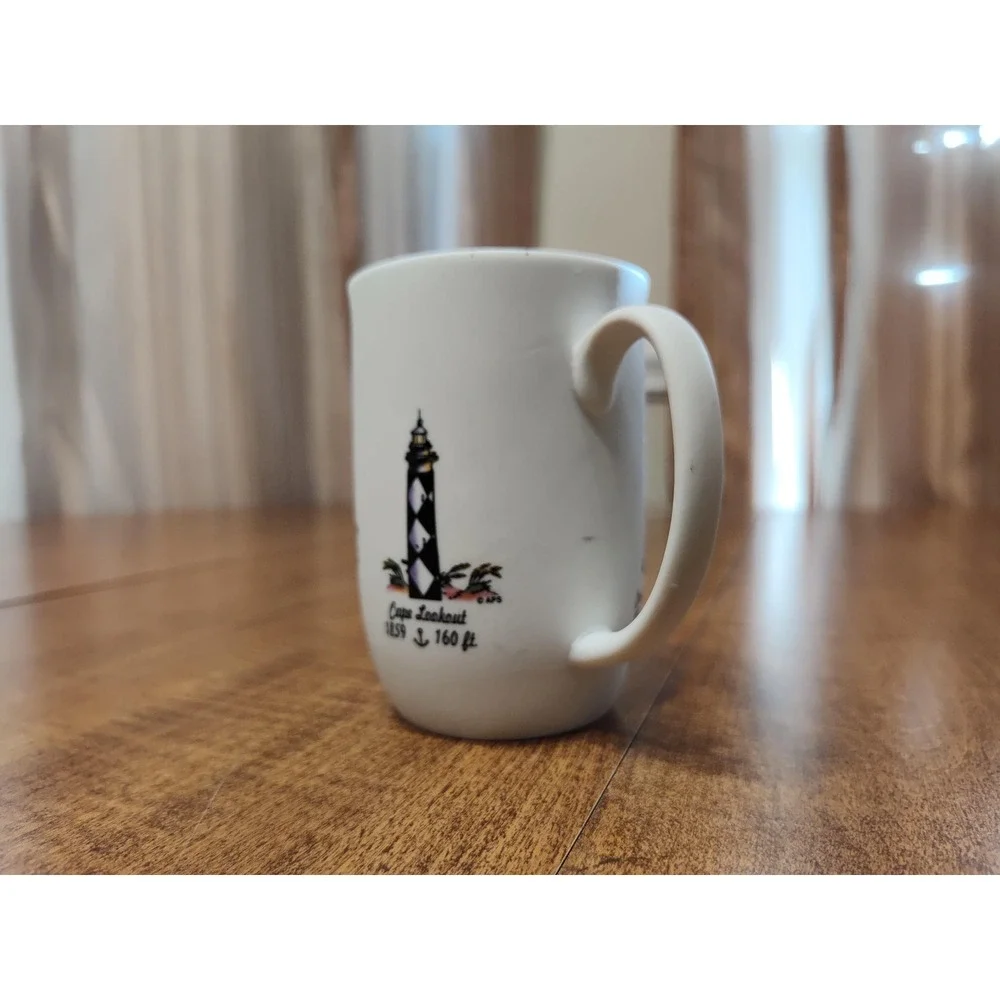 Outer Banks Lighthouses Ceramic Mug Candle Handmade Blue Ocean Breeze Scent B126